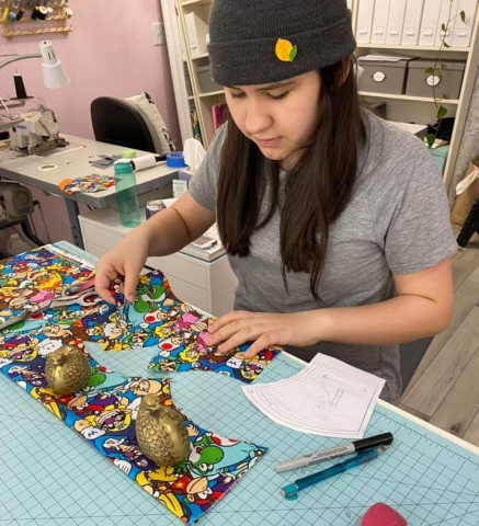 Volunteer Local Crafters Hard at Work Sewing Masks